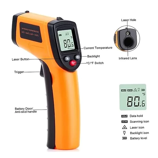 Thermomètre infrarouge Digital Non Contact -50-400 ° C